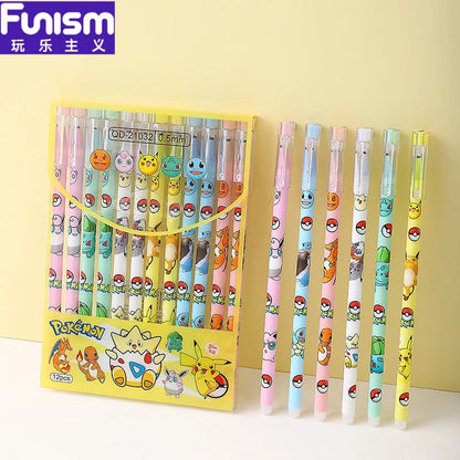 Pikachu cartoon cute pet combination straight stick erasable neutral pen