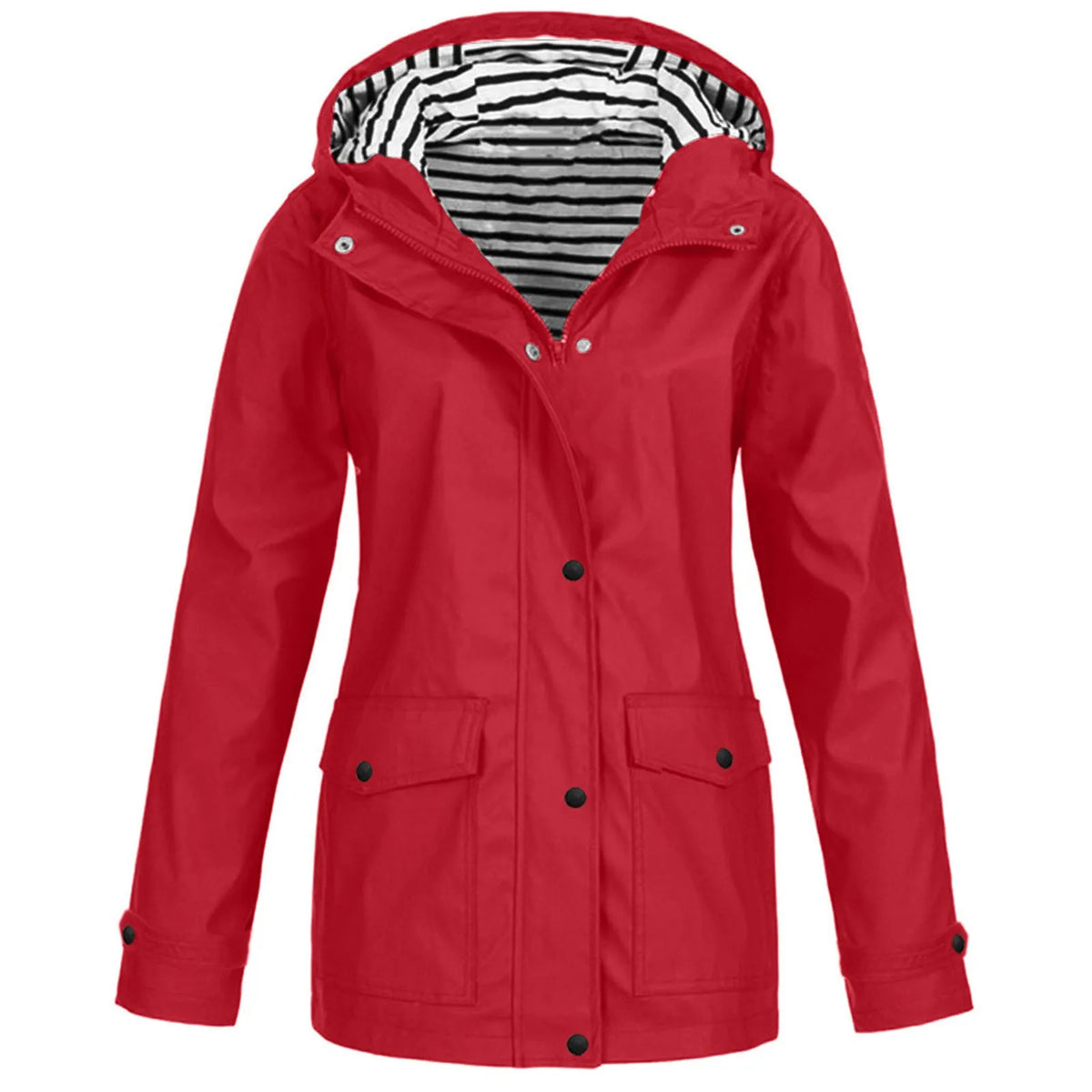 Rain Heat Retaining Outdoor Plus Size Waterproof Hooded Raincoat Coat