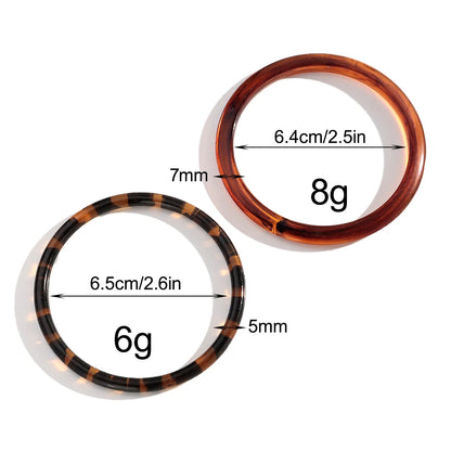 Leopard Thin Round Acrylic Bangles Resin Geometric Stackable Bracelets