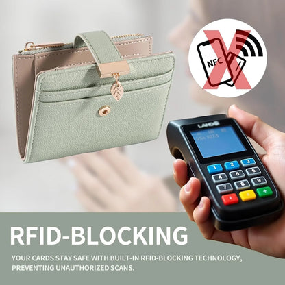 Small Leather Purse RFID Blocking Bifold Soft Card Holder Pocket Wallets