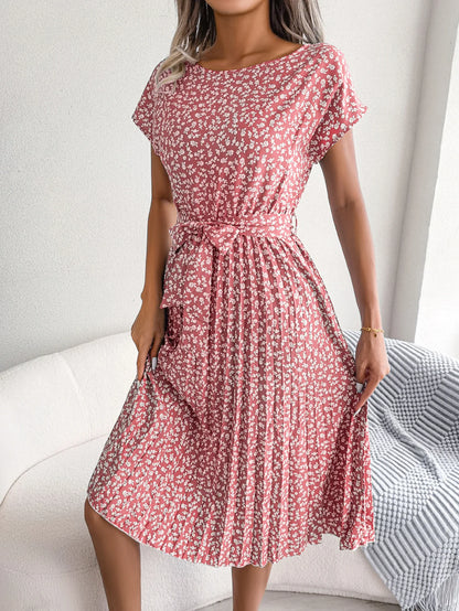 Short Sleeve High Waist Dress