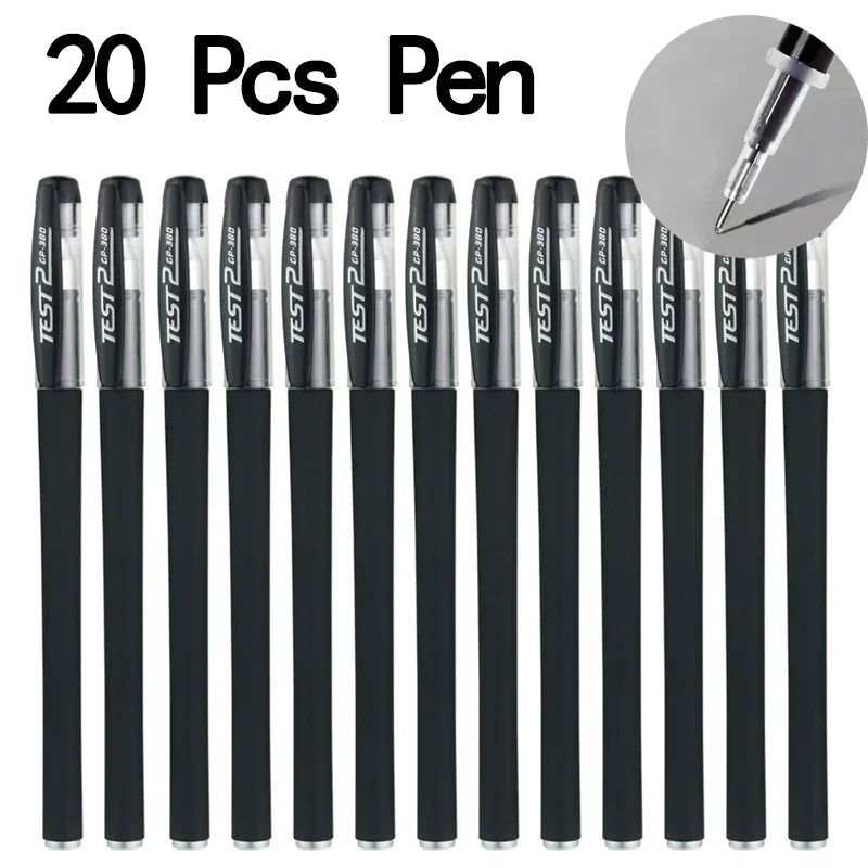 20/50 Pcs Gel pens Set Black Blue Red Refill Gel School