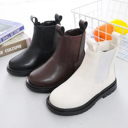 Chelsea Boots for Boys Girls Classic Zipper Ankle High Kids Short Boots