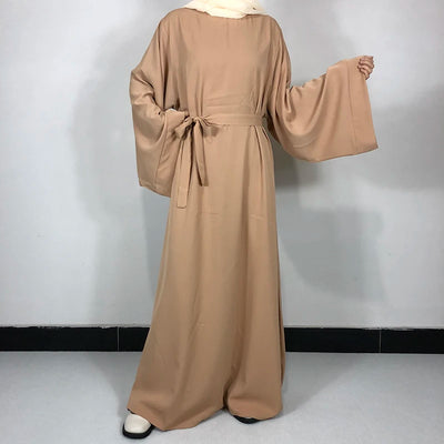 Abaya With Free Belt Muslim Dress