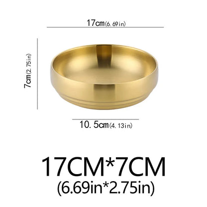 Stainless Steel Double Layer Cold Noodle Salad Bowl Fruit Bowl