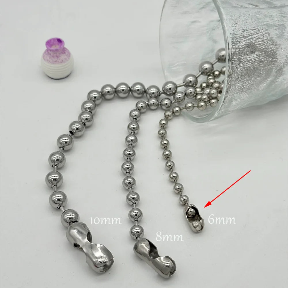 6/8/10mm Stainless Steel Ball Chain Layering Necklace