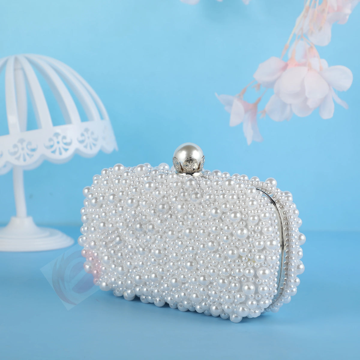 Luxury handmade chain shoulder Full Beaded clutch bag