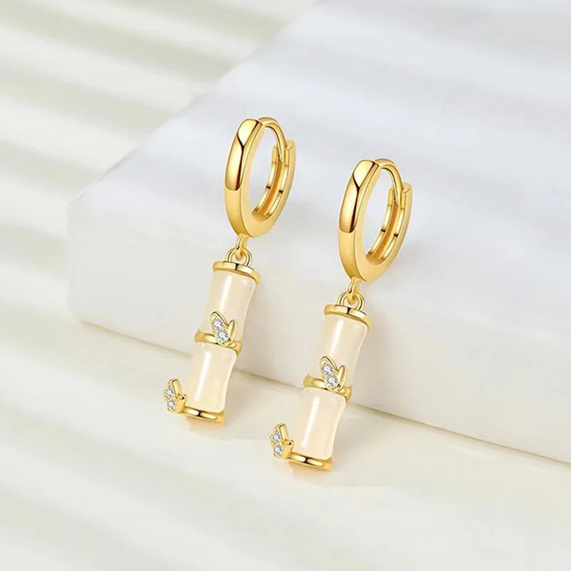 925 Sterling Silver Zircon Buckle Earrings