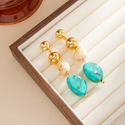 Acrylic Geometric Pendant Bohemian Round Water Droplet Drop Earrings