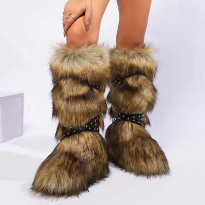 Faux Fur Snow Long Boots