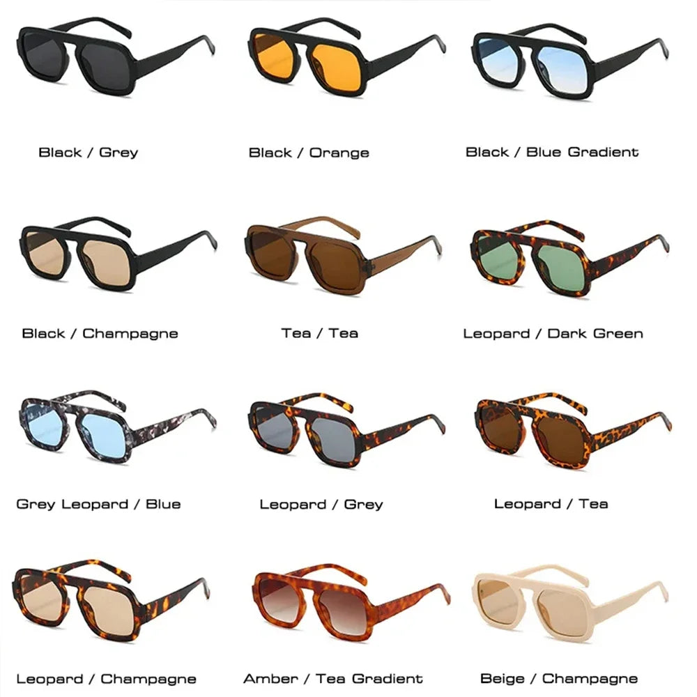 Retro Square Gradient UV400 Punk Sun Glasses