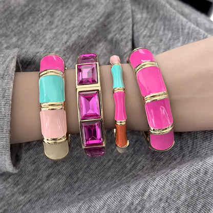 Hip Hop Drip Oil Cuff Geometric Bracelet