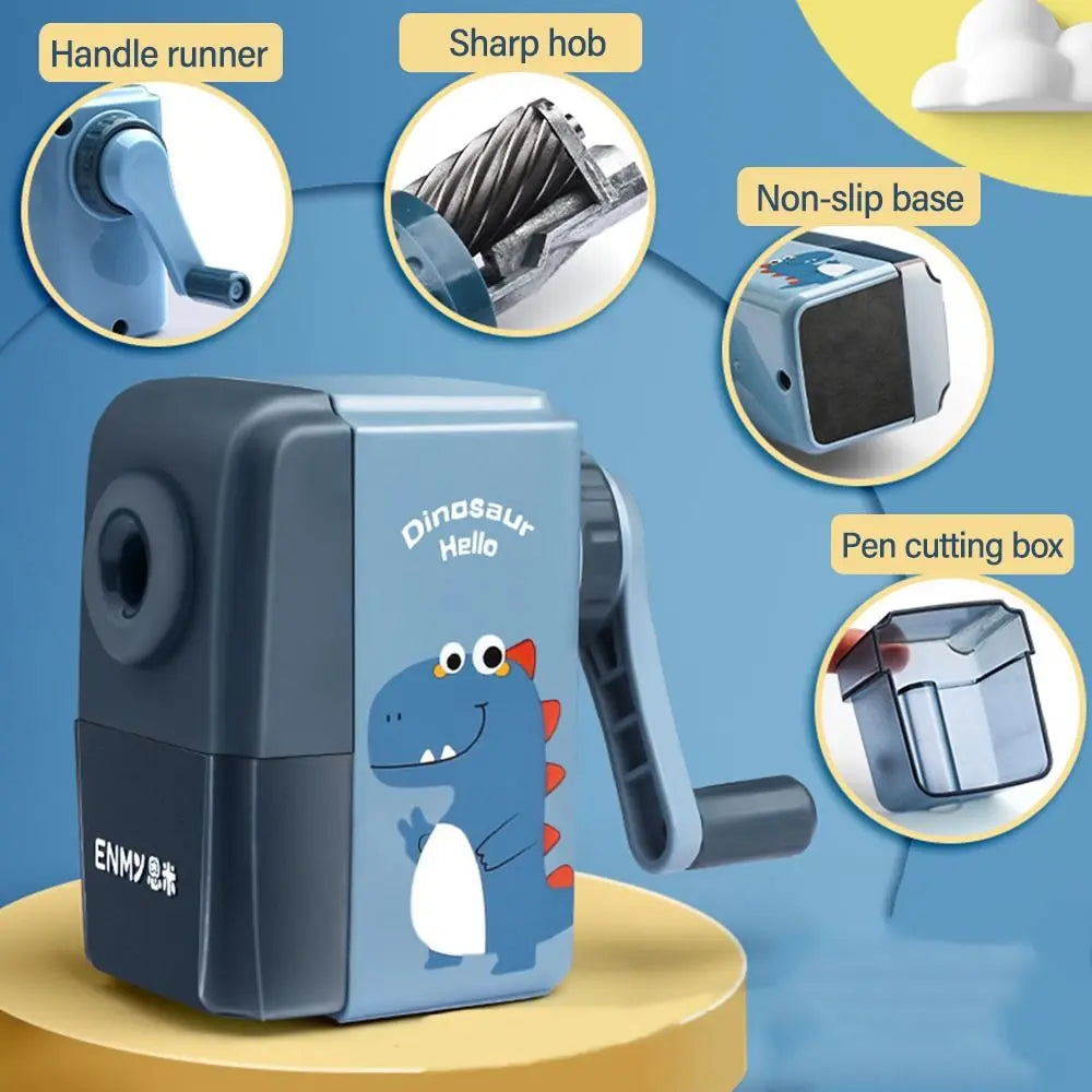 Cartoon Dinosaur Pencil Sharpener Hand-cranked Mechanical Tool