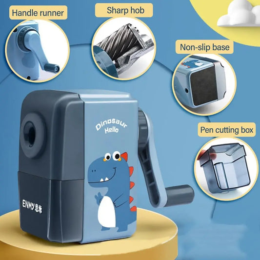Cartoon Dinosaur Pencil Sharpener Hand-cranked Mechanical Tool