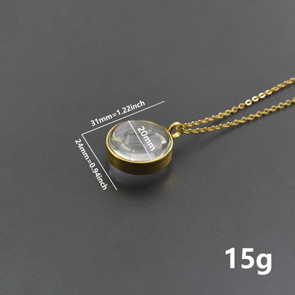 1Pc 10-45mm Round Memory Coin Bezel Locket Pendant Necklaces