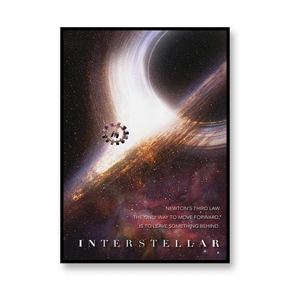 Interstellar Movie Poster Astronaut Outer Space Canvas Wall Art Print