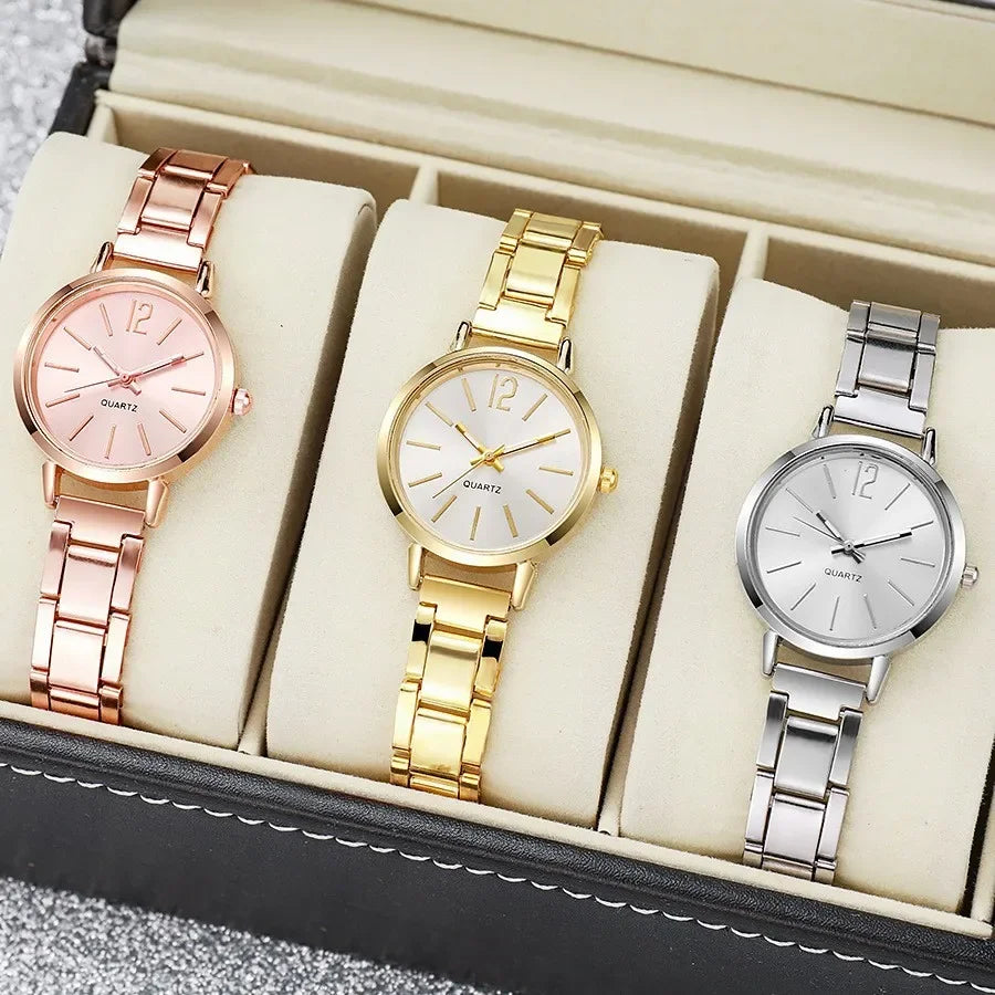 Small Dial Gold Quartz Wristwatches