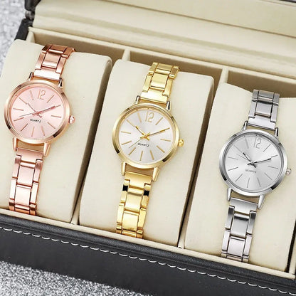 Small Dial Gold Quartz Wristwatches
