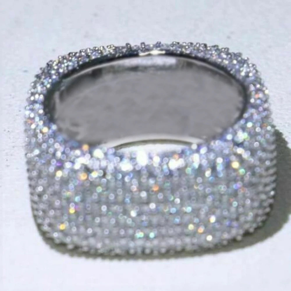 Luxury Crystal Cubic Zirconia Geometric Band Bridal Gorgeous Rings
