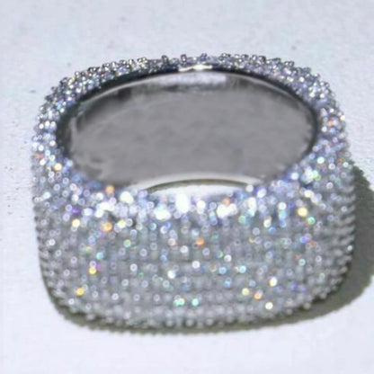 Luxury Crystal Cubic Zirconia Geometric Band Bridal Gorgeous Rings