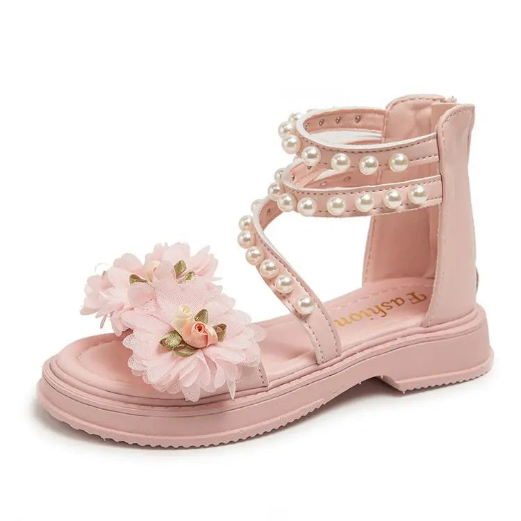 Girls Soft Bottom Toe-Open Shoes