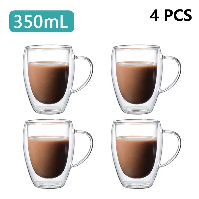 Transparent Glass Coffee Cup Mug