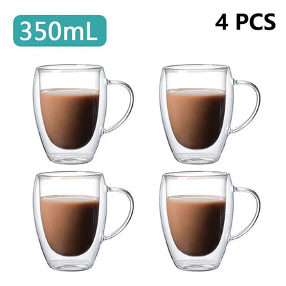 Transparent Glass Coffee Cup Mug