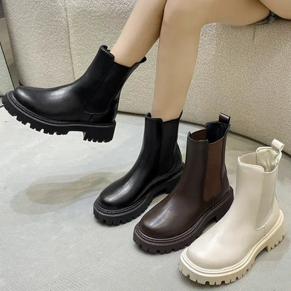Thick-soled Elegant Short Boots