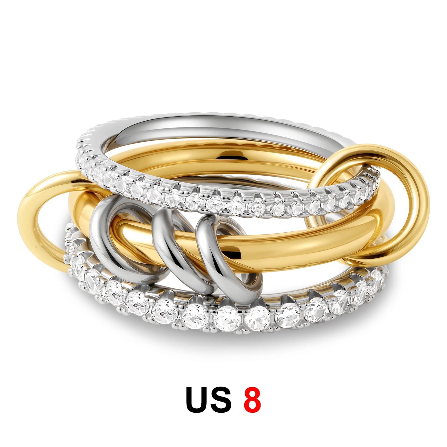 DANA Zirconia Gold Plated Rings Set