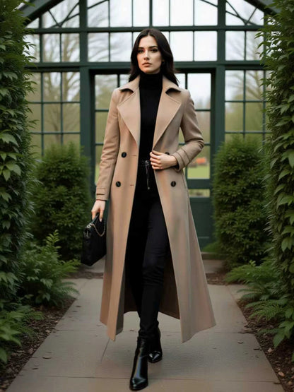 Thickened Double-Breasted Wool Outfit Trench Coat