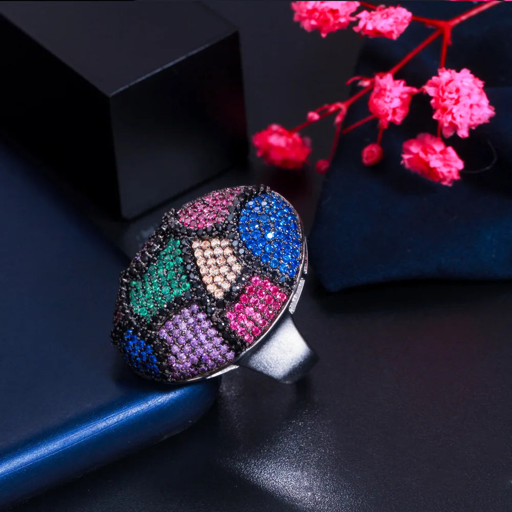 Silver Gifts 88 CZ Unique R103 Rings