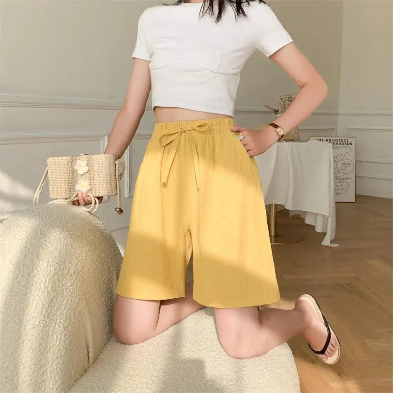 Casual Cotton High Waisted Pants