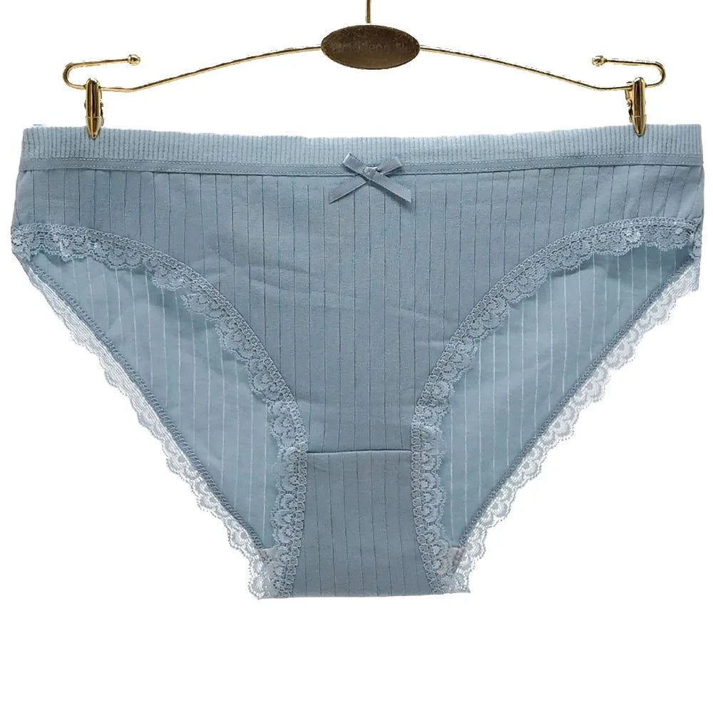 Underwear Hipster Cotton Briefs Low Waist Solid Sexy Lingerie 6 Pcs/set