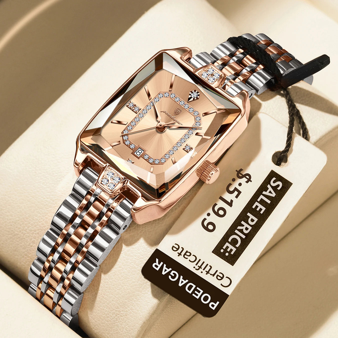 Luxury Rectangle Waterproof Quartz Watches