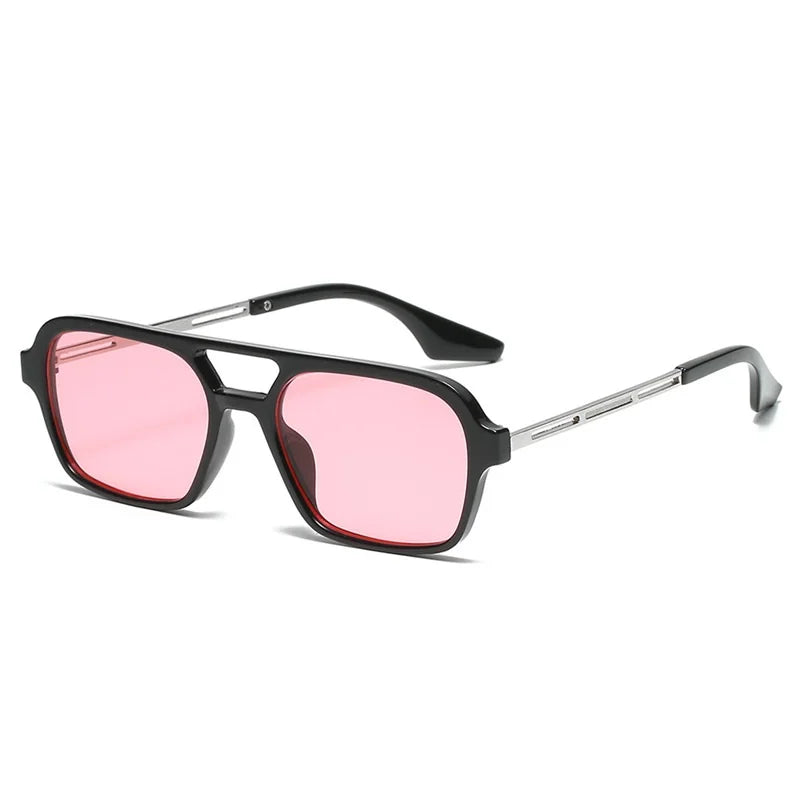 Square Small Frame Double Beam Sunglasses