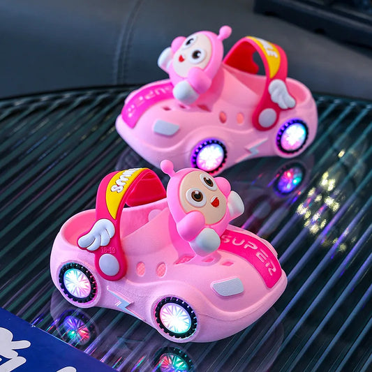 Soft Bottom Anti-Slip Slip-On Car Design Unisex Toddler Slippers