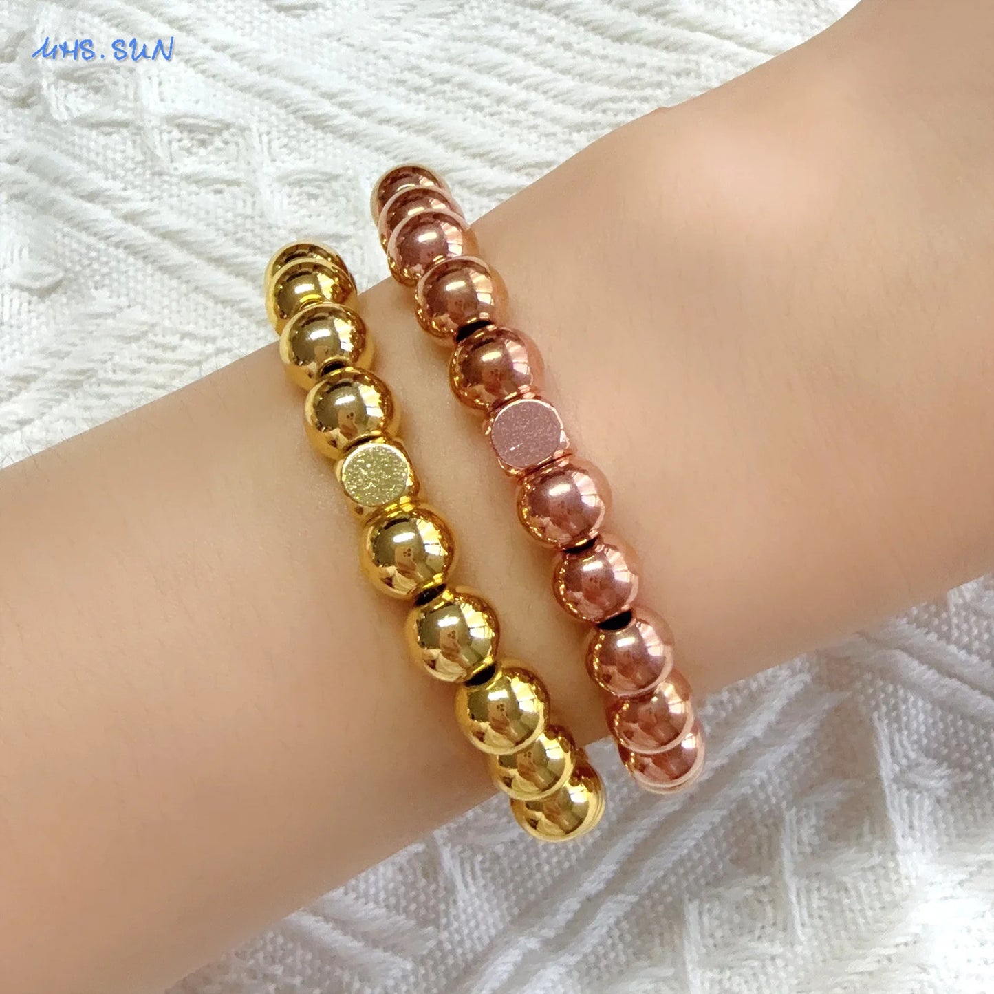 DANA Gold Plated Beads Elastic Bracelet