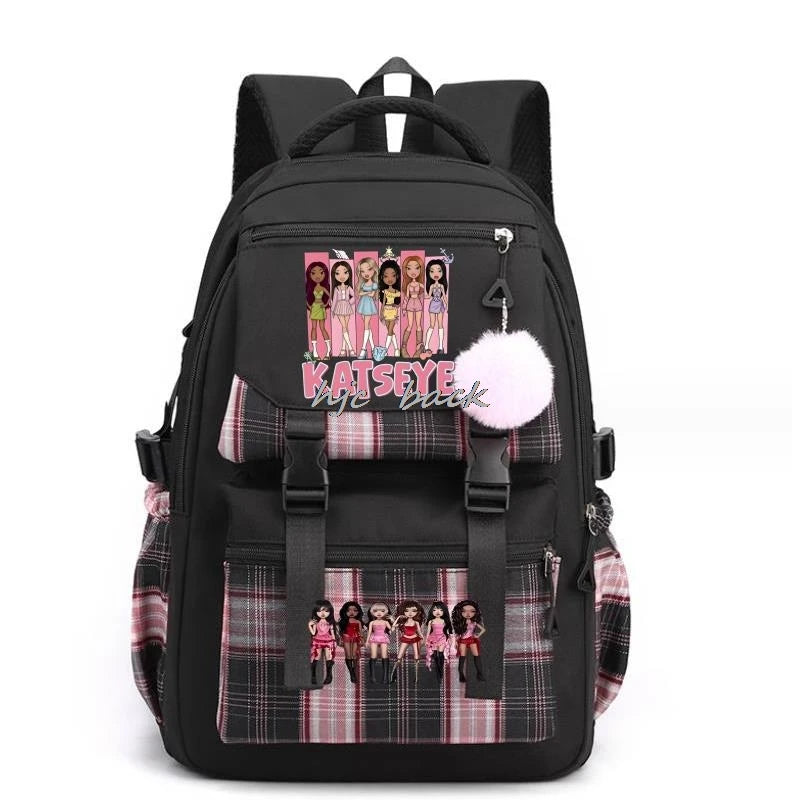 Katseye Funny Print Mochila Book Bags