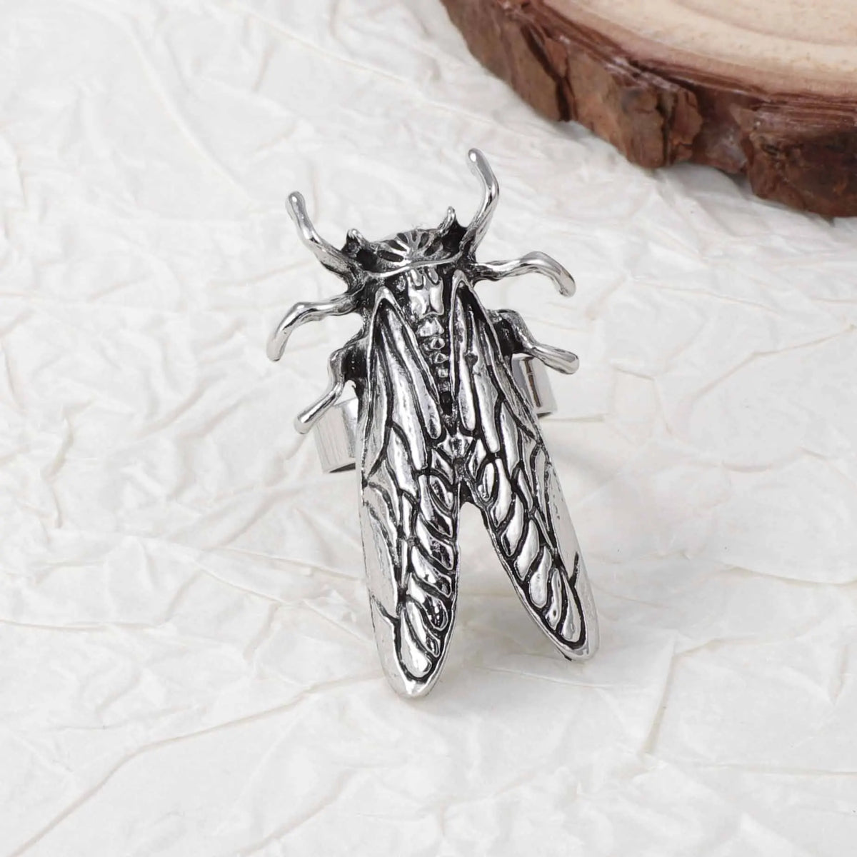 Retro Insect Opening Animal Beetle Cicada Punk Adjustable Ring