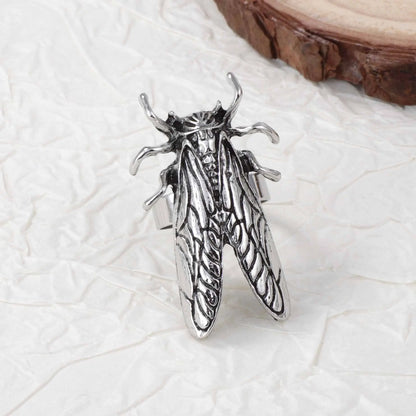 Retro Insect Opening Animal Beetle Cicada Punk Adjustable Ring