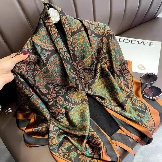 180*90cm Luxury Classic Sun Protection Silk Scarves Silk Shawl