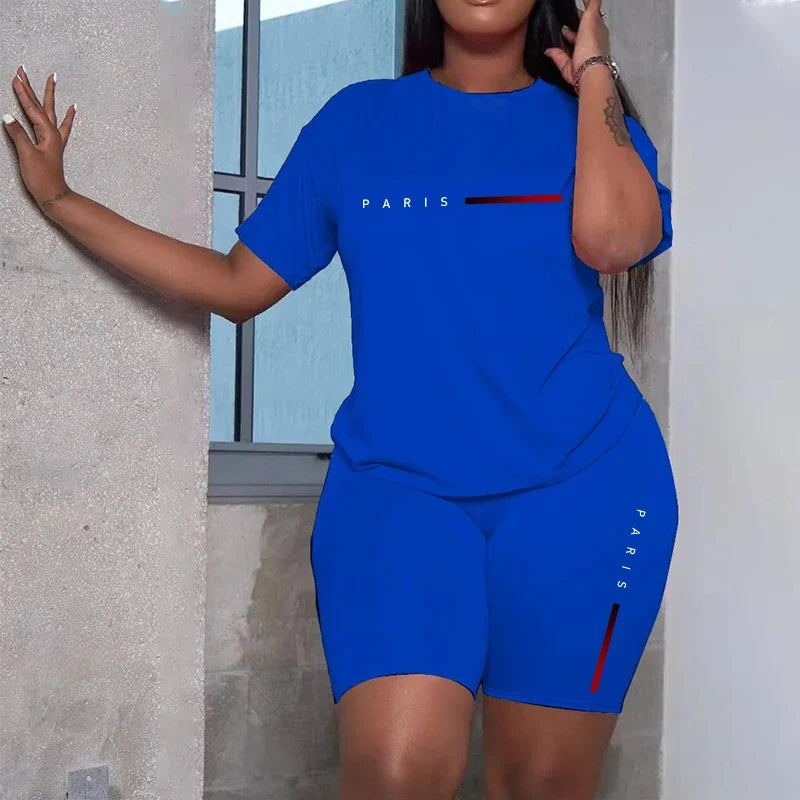 Tracksuit Casual O-Neck Short Sleeve Sports T-Shirts