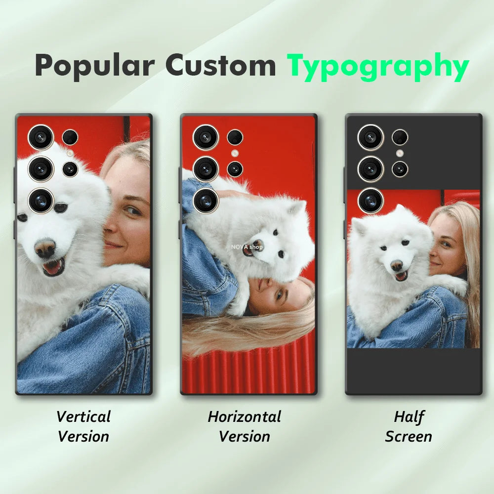DIY Photo Customized Black Frosted Case For Samsung Galaxy Ultra Plus Silicone Soft Back Cover