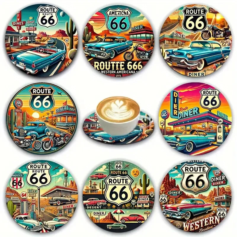 8PCS 10cm Wooden Coaster Teapot Mat