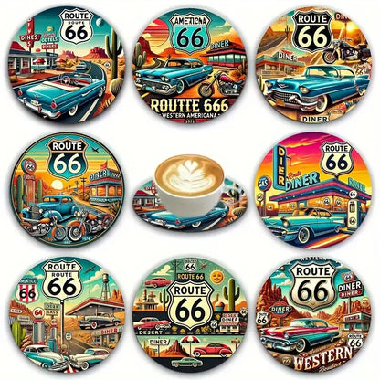 8PCS 10cm Wooden Coaster Teapot Mat