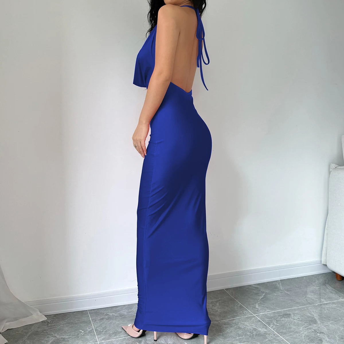 Backless Midi Bodycon Sexy Dress