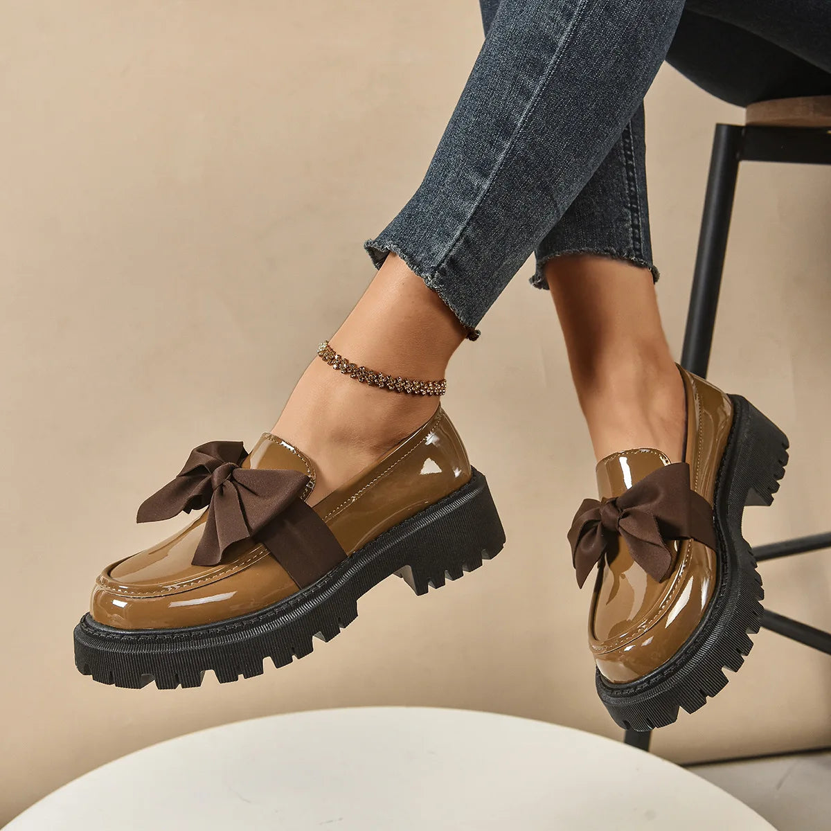 Plus Size Loafers British Style Platform Shoes