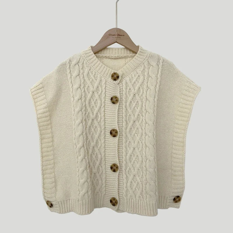 Cable Knit Sweater Vest Cardigan Cozy Button Up Sleeveless Casual Outfit