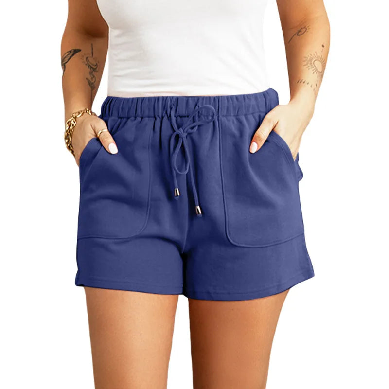 Casual high waist straight shorts