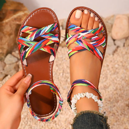 Flat Bottom Roman Strap Sandals